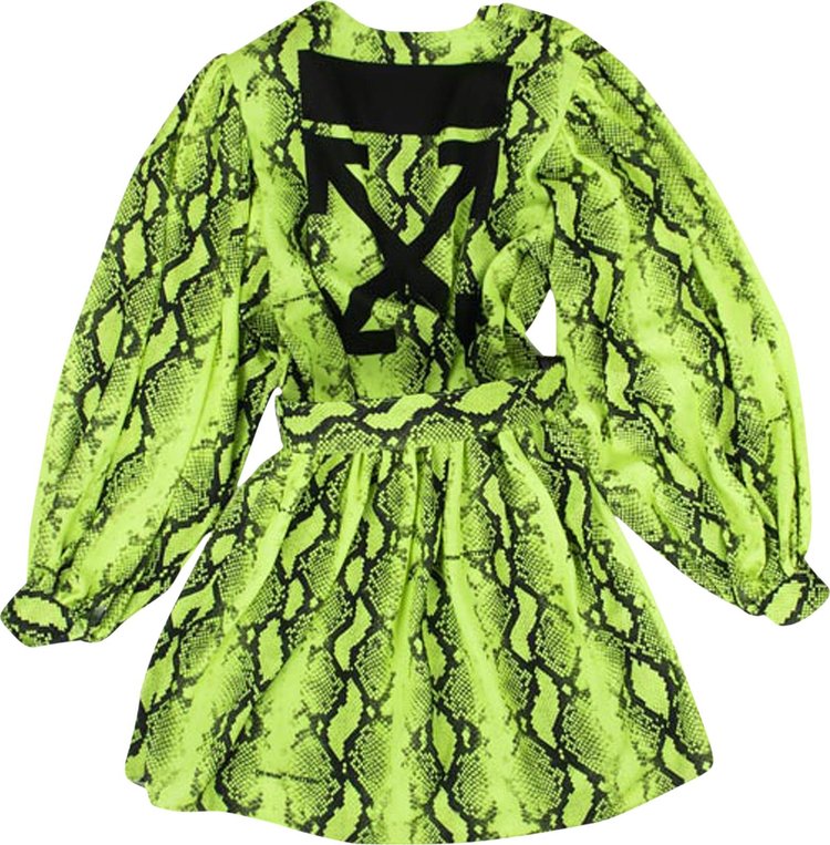 Off White Snake V Arrow Belt Dress Neon Green