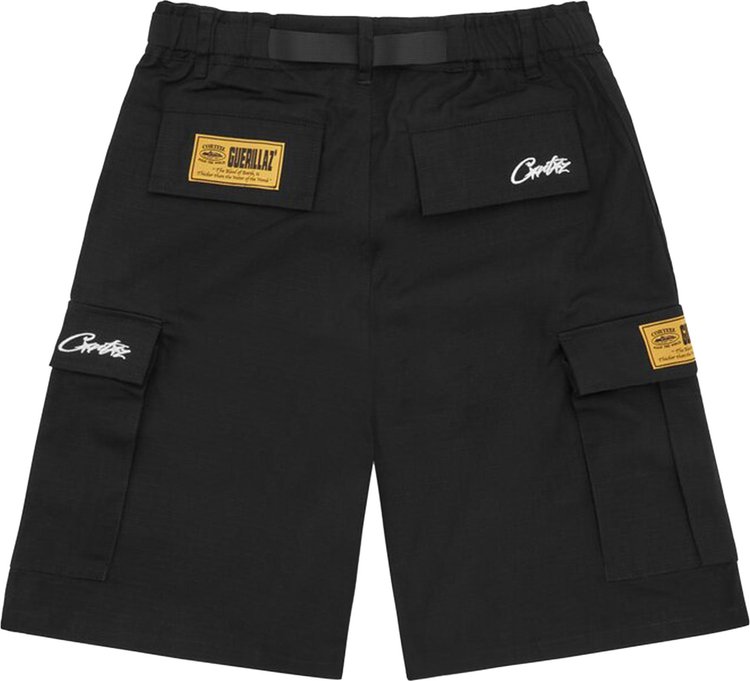 Corteiz Alcatraz Cargo Shorts Black