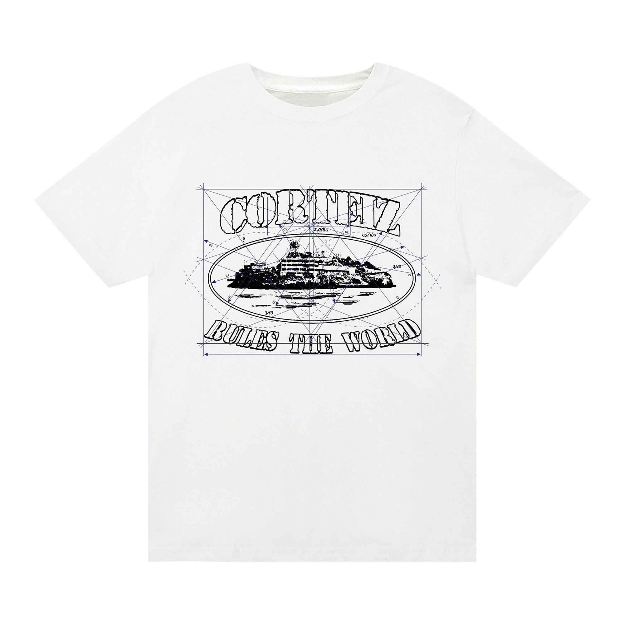 Buy Corteiz Math Alcatraz Tee 'White' - 7892 1SS230103MAT WHIT | GOAT