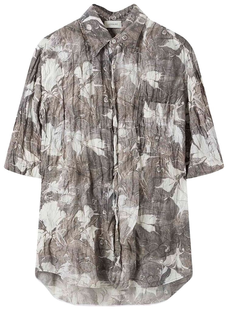 Lemaire Regular Short-Sleeve Shirt 'Chalk/Black'