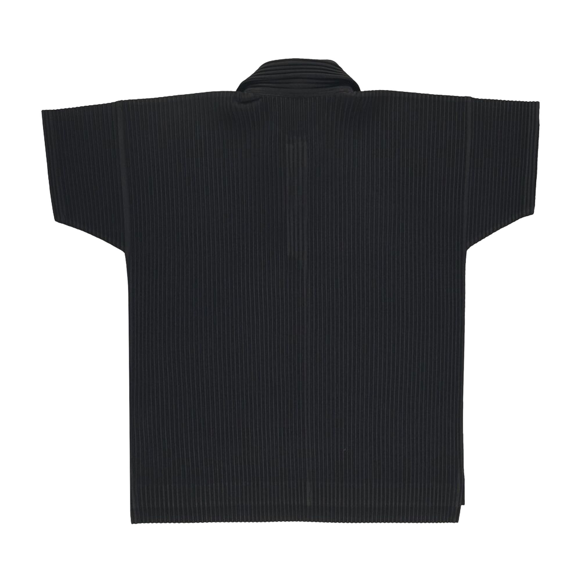 Buy Homme Plissé Issey Miyake Pleated Polo Shirt 'Black