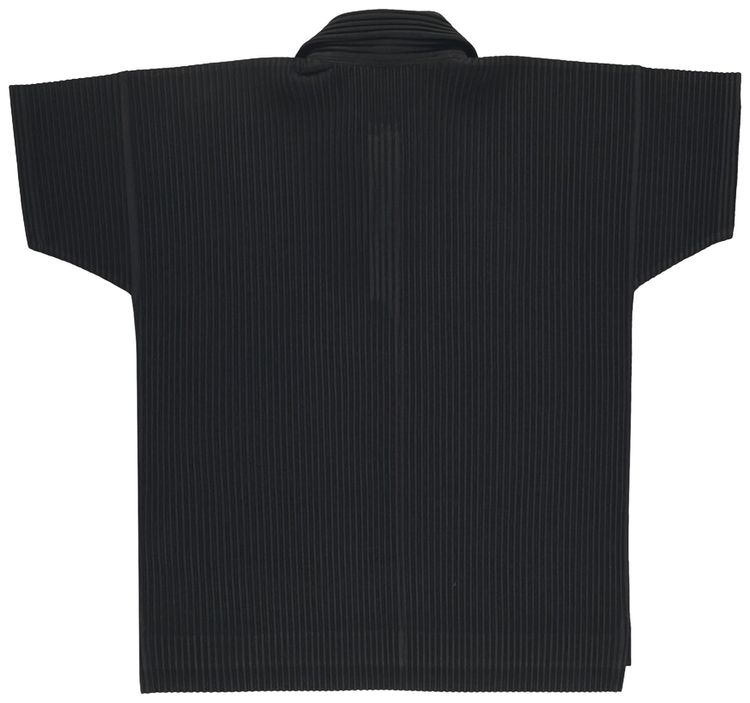 Homme Plisse Issey Miyake Pleated Polo Shirt Black