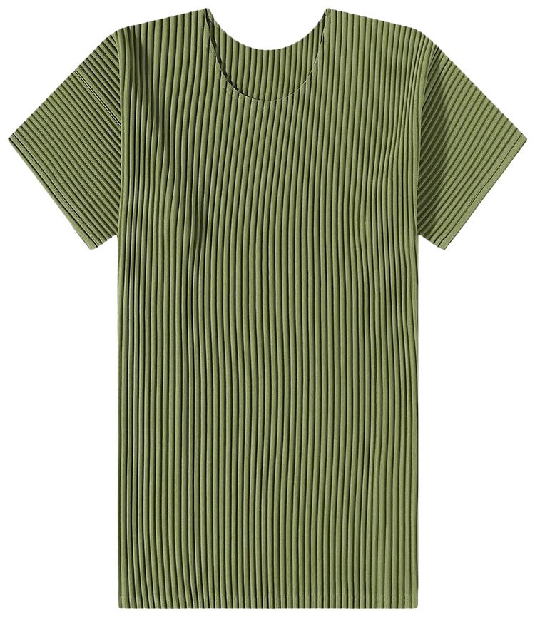 Homme Plisse Issey Miyake Crewneck T Shirt Olive Green