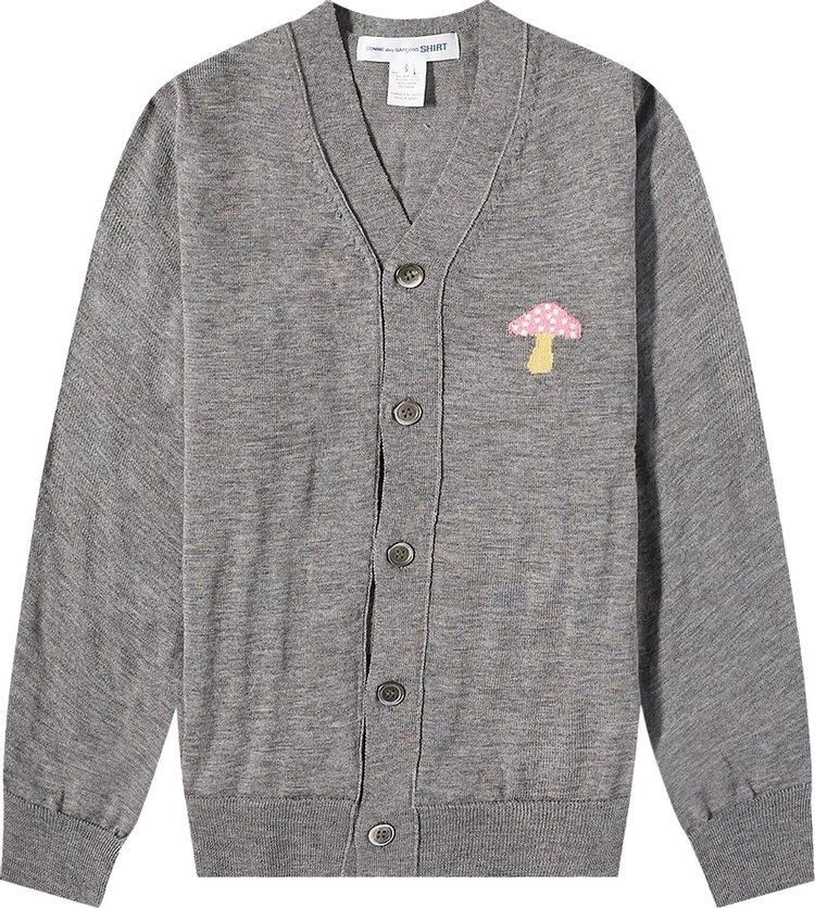 Comme des Garçons SHIRT Embroidered Mushroom Cardigan 'Medium Grey'