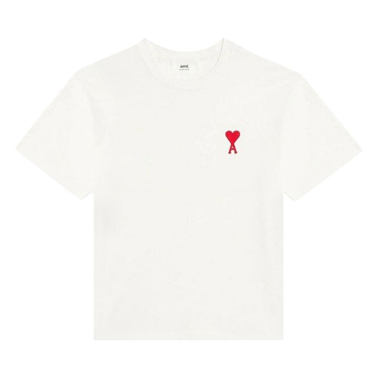 Ami T Shirt Natural WhiteRed