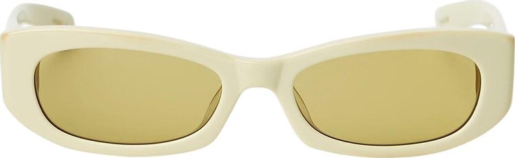 Flatlist Gemma Sunglasses 'Solid Ivory/Smoked Olive Lens'