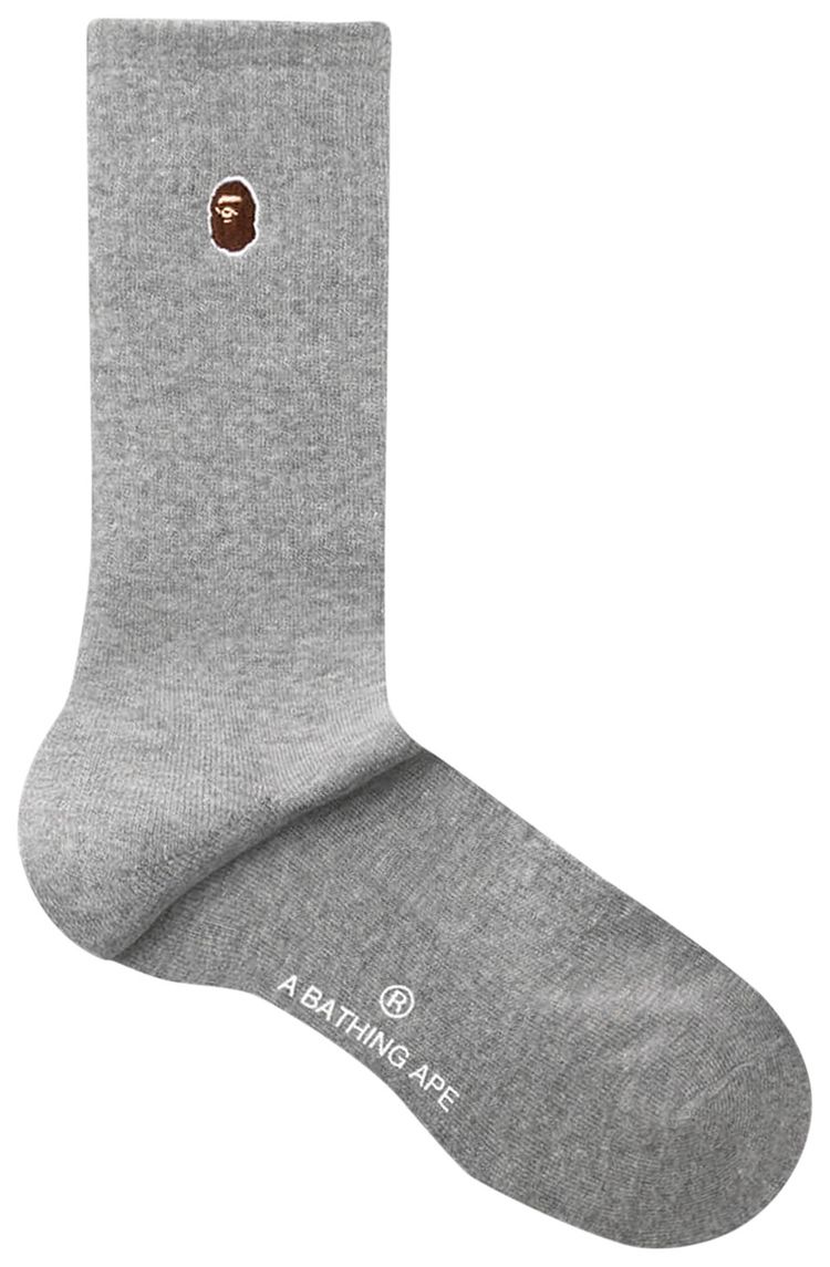 BAPE Ape Head One Point Socks Gray