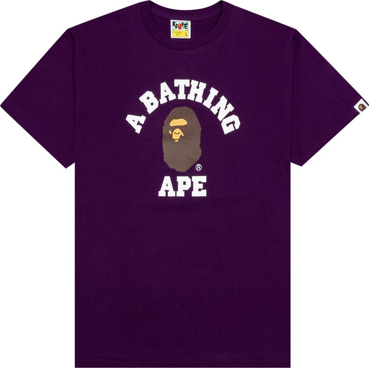 Buy BAPE College Tee 'Purple' - 1J30 110 001 PURPLE | GOAT