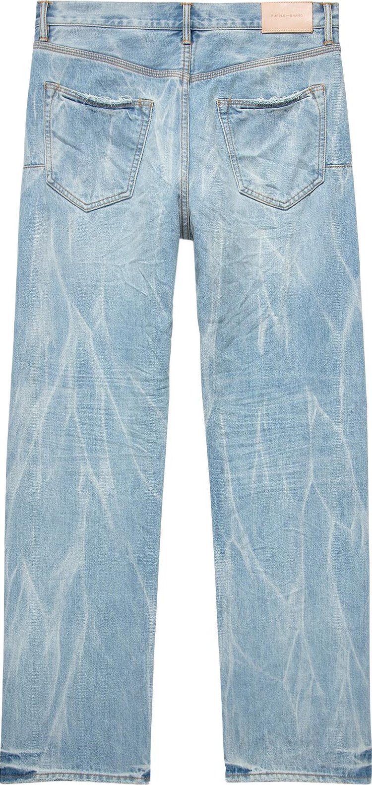 PURPLE BRAND Straight Leg Jeans Light IndigoTie Acid