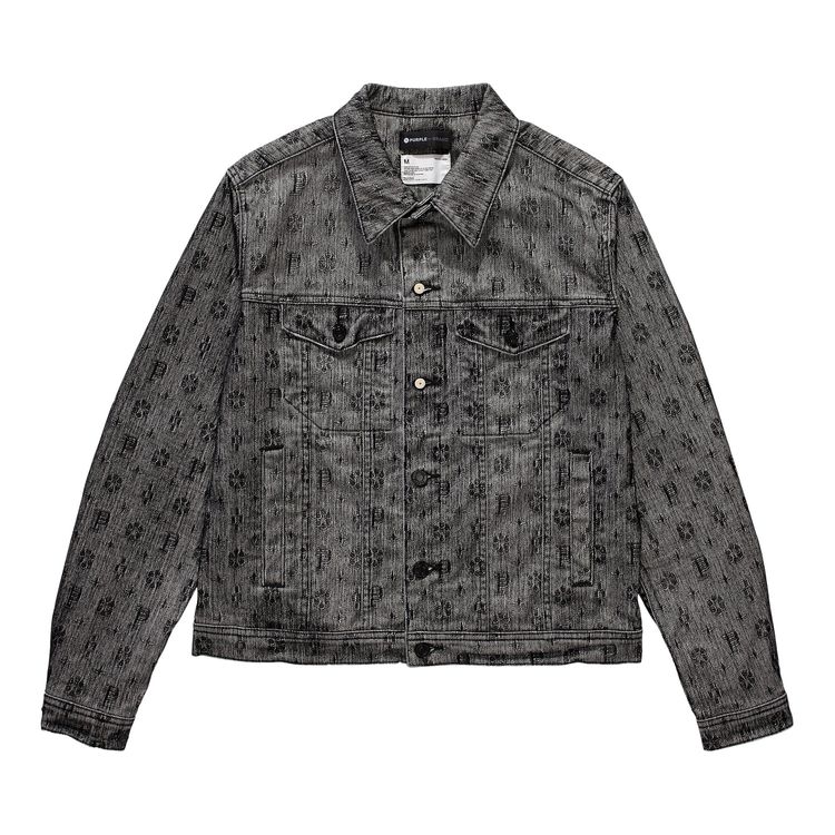 3510147 Purple Jacquard Buttonless Jacket
