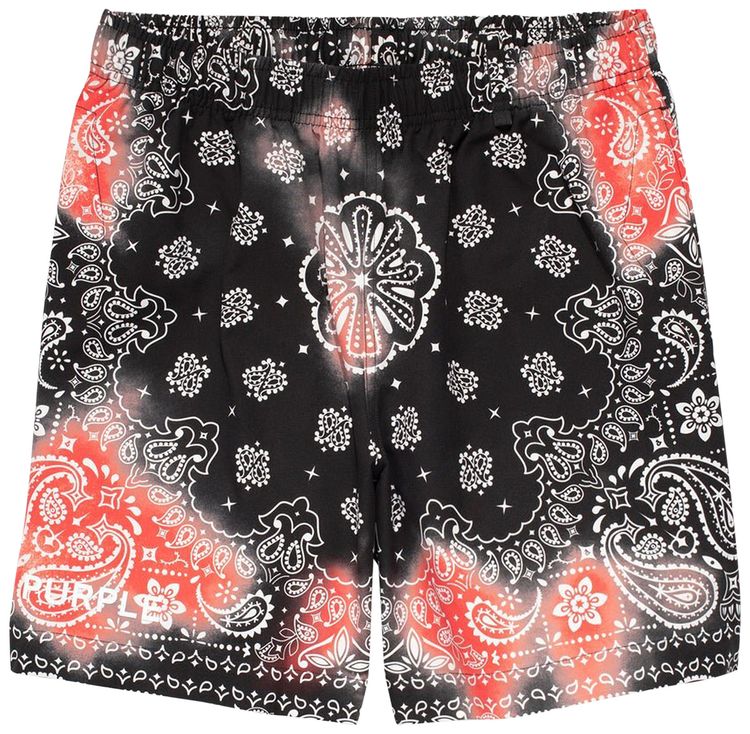 PURPLE BRAND All Round Shorts Poppy RedBlack Beauty