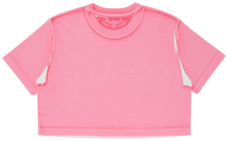 Lanvin Overprinted Cropped Tee Peony Pink