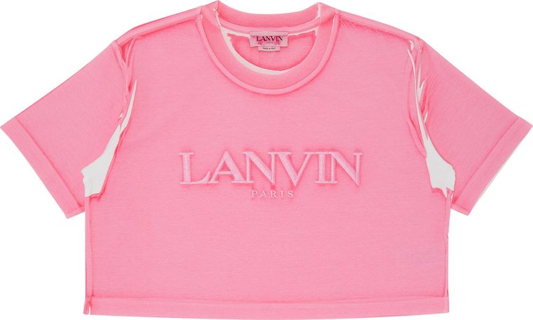 Lanvin Overprinted Cropped Tee 'Peony Pink'