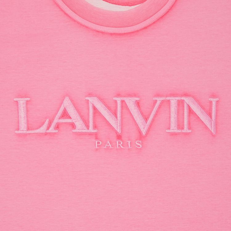 Lanvin Overprinted Cropped Tee Peony Pink
