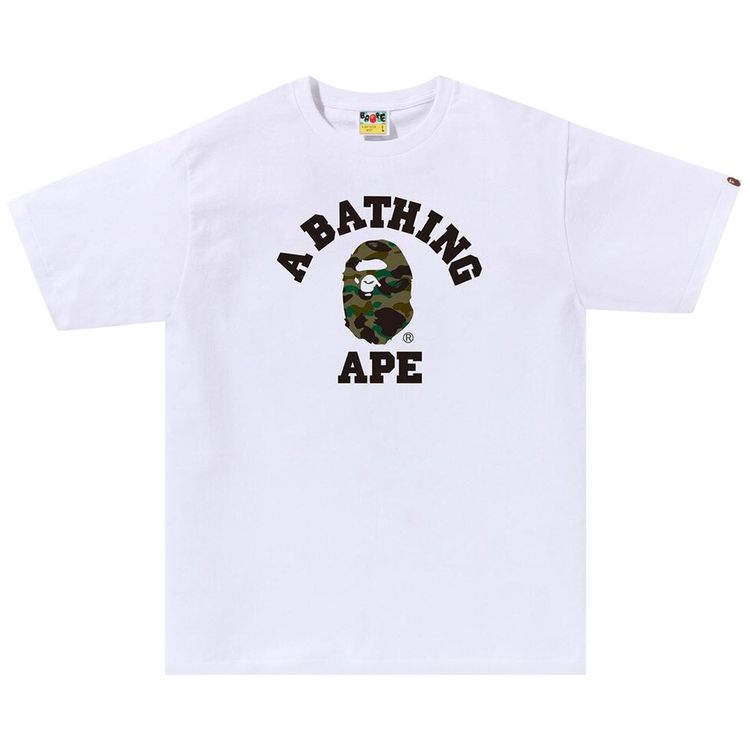 BAPE 1st Camo College Tee WhiteGreen