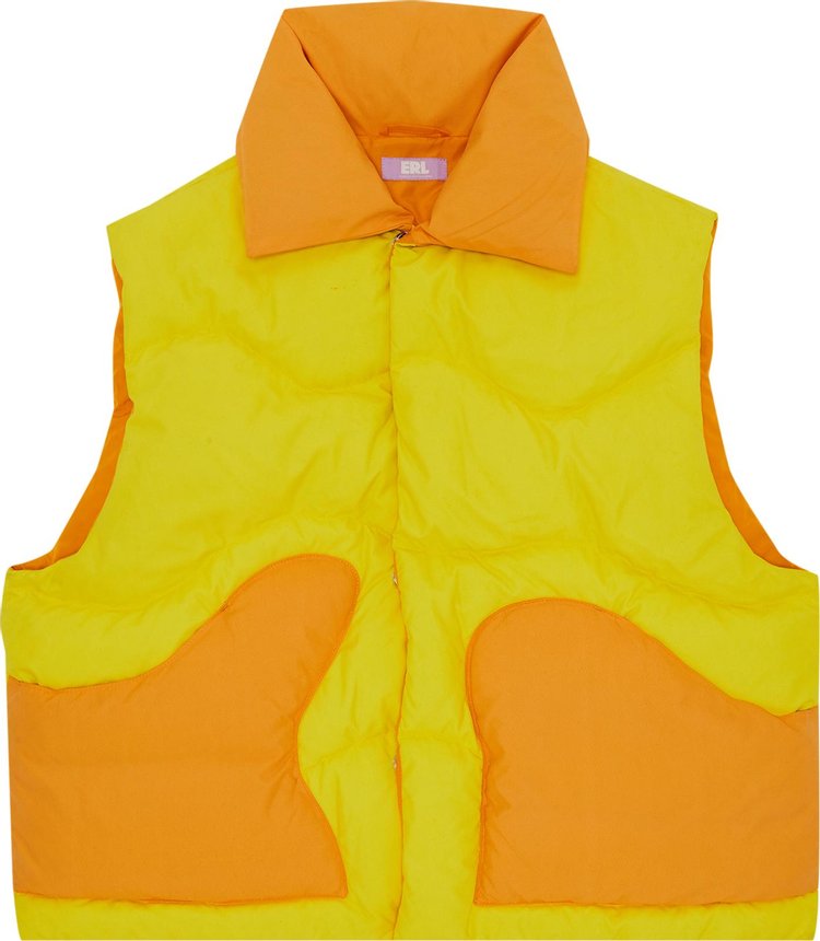 ERL Down Woven Puffer Vest 'Orange/Yellow'