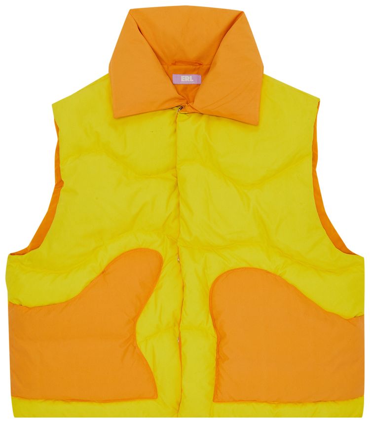 ERL Down Woven Puffer Vest OrangeYellow