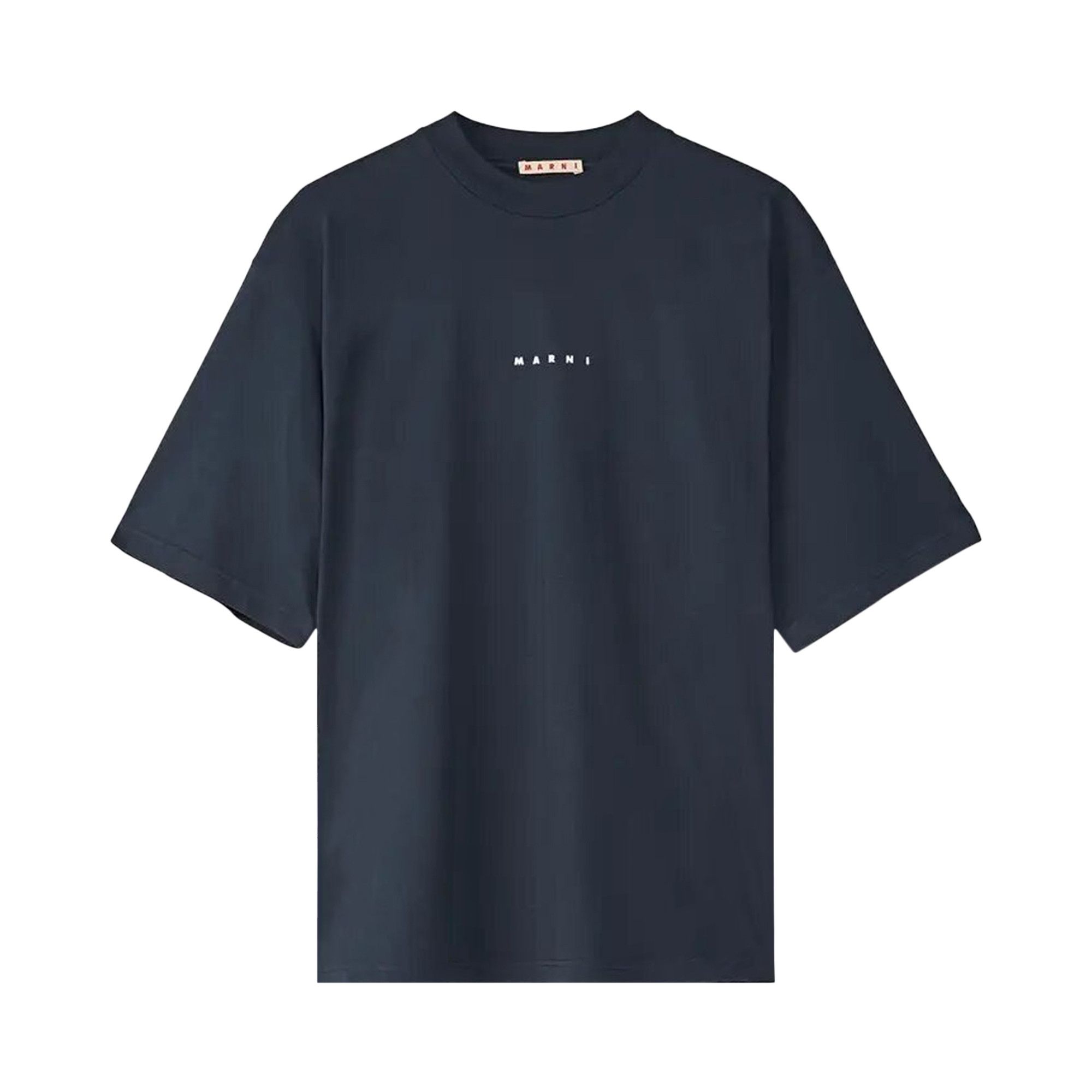 ■MARNI■ Logo Short Sleeve T-Shirt Blue Black HUMU0223P1USC Buy Marni Crewneck Short-Sleeve T-Shirt 'Blue/Black