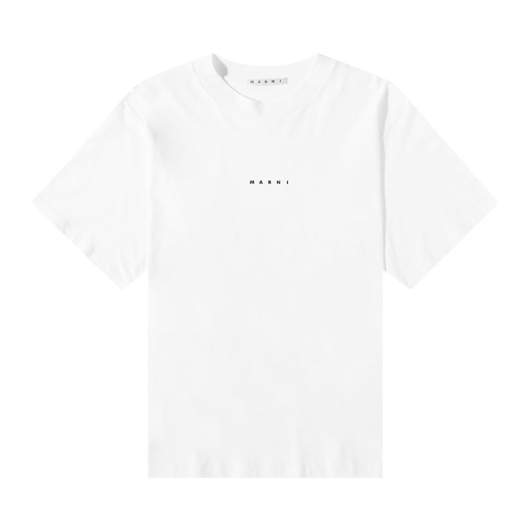 Marni Organic Cotton Jersey Logo T Shirt II Lily White