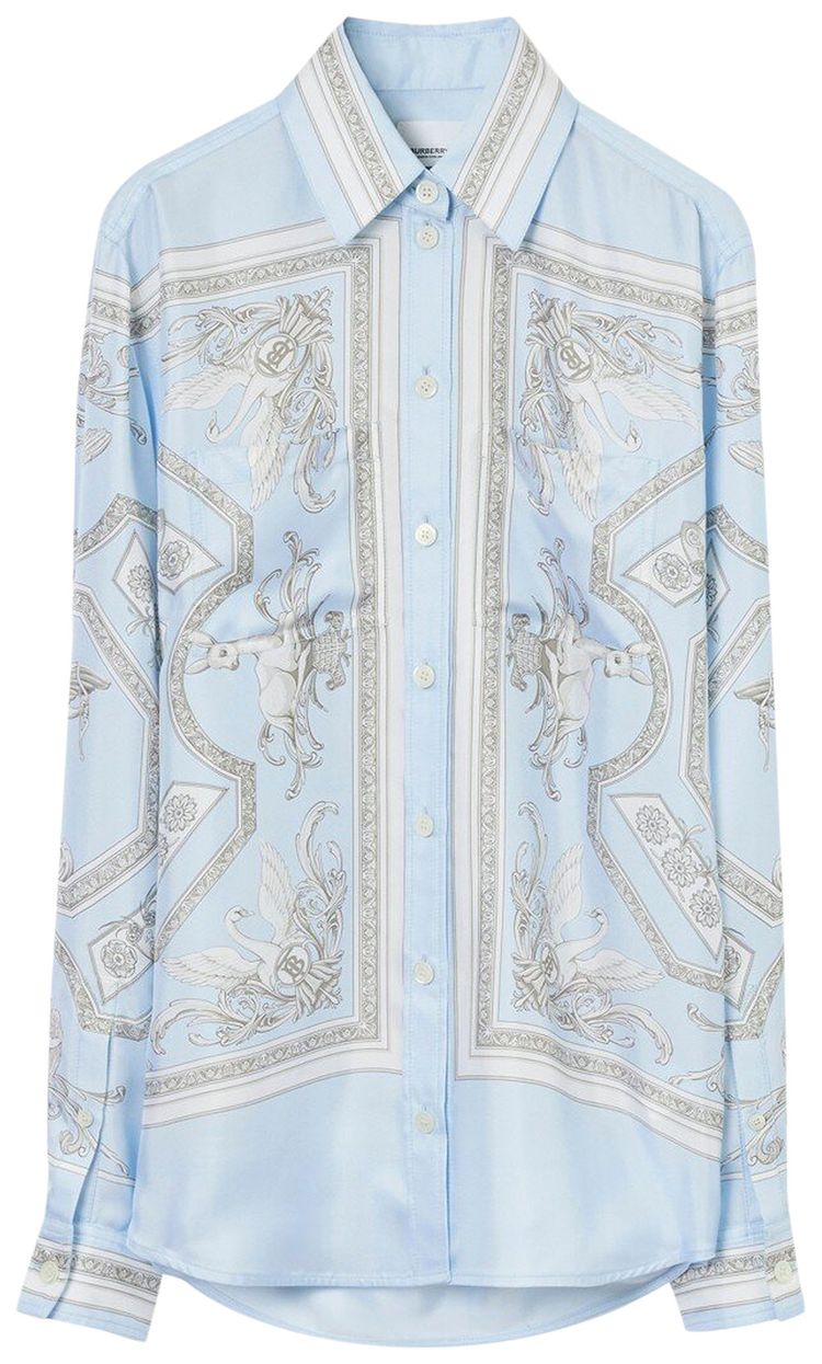 Burberry Statue Print Shirt Pale Blue