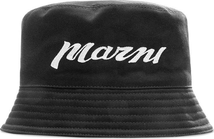 Marni Embroidered Logo Bucket Hat 'Black'