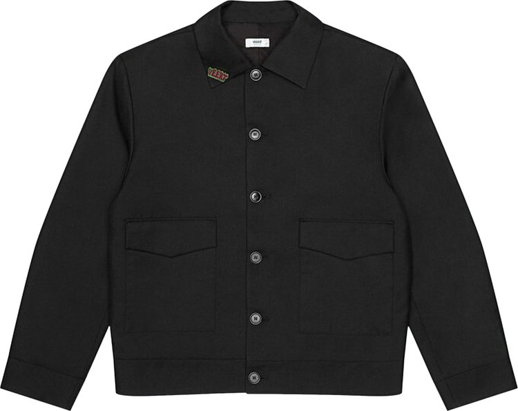 VEERT Virgin Wool Structured Jacket With Removable Pin 'Black'