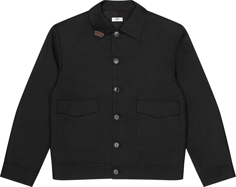 VEERT Virgin Wool Structured Jacket With Removable Pin Black