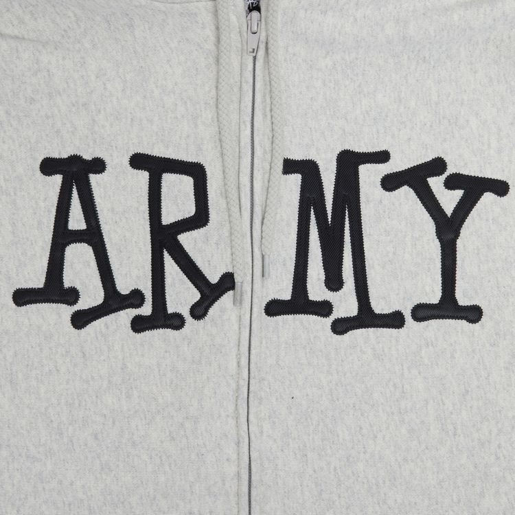 Stussy Army Zip Up Hoodie Grey Heather