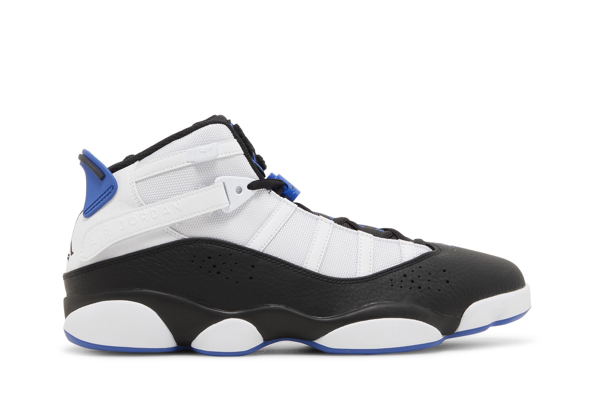 6 rings jordans sales blue and black