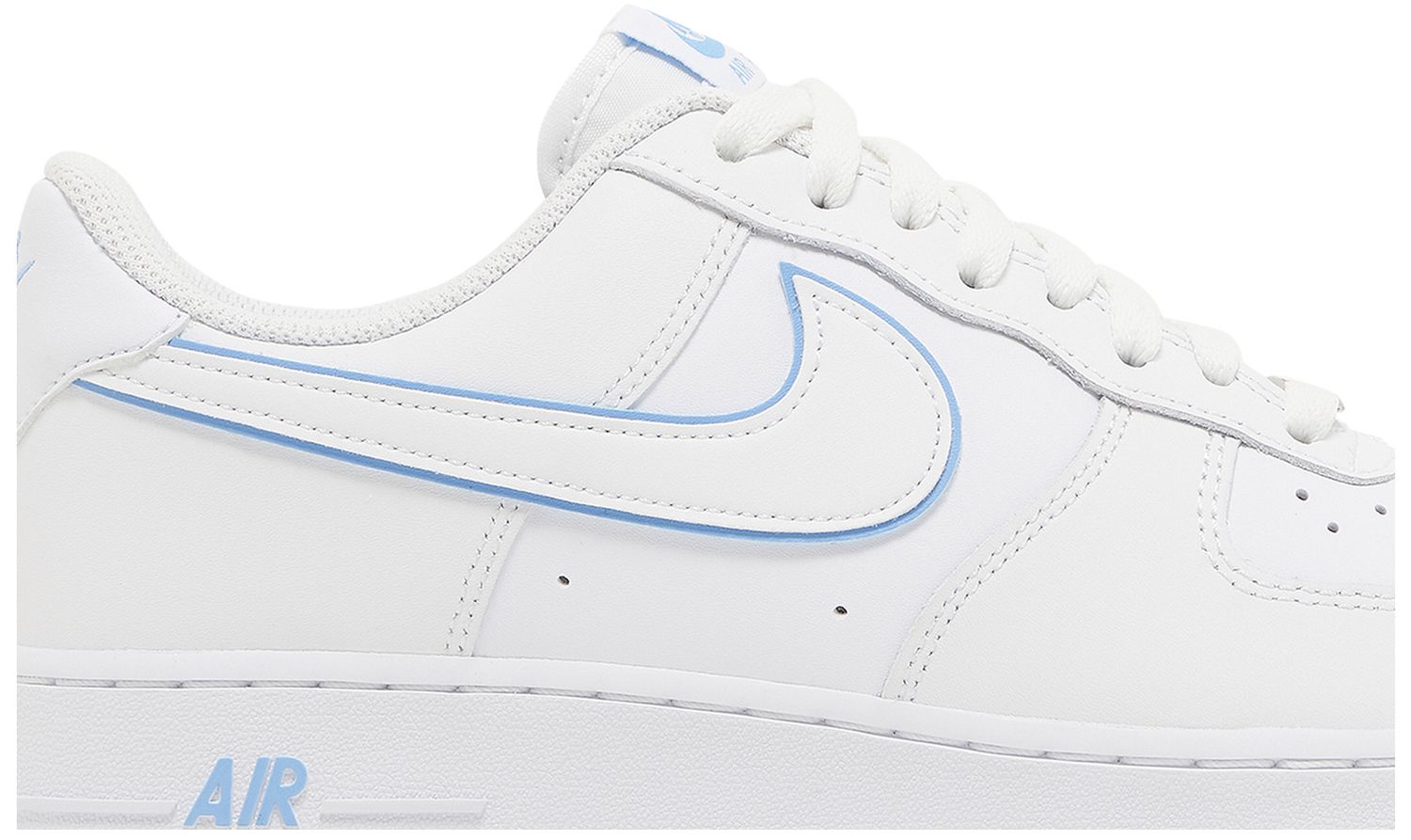 university blue and white air force ones