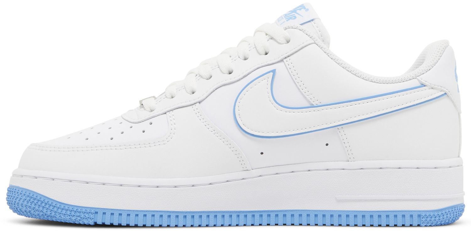 university blue and white air force ones