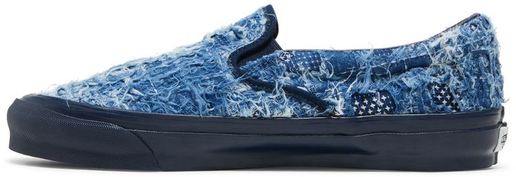 FDMTL x Vans OG Classic Slip On LX Distressed Indigo