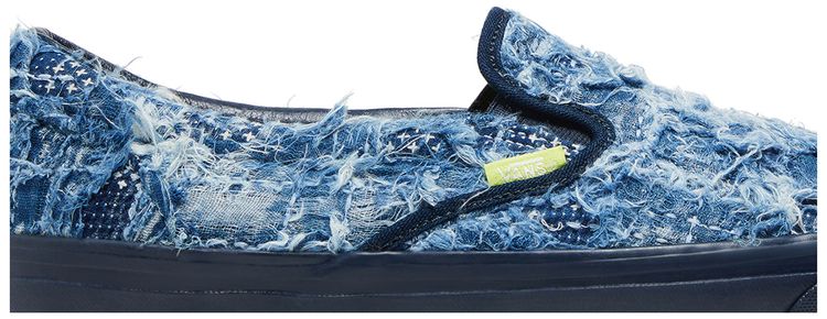 FDMTL x Vans OG Classic Slip On LX Distressed Indigo