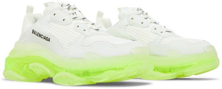 Balenciaga Wmns Triple S Sneaker Clear Sole   White Fluo Yellow