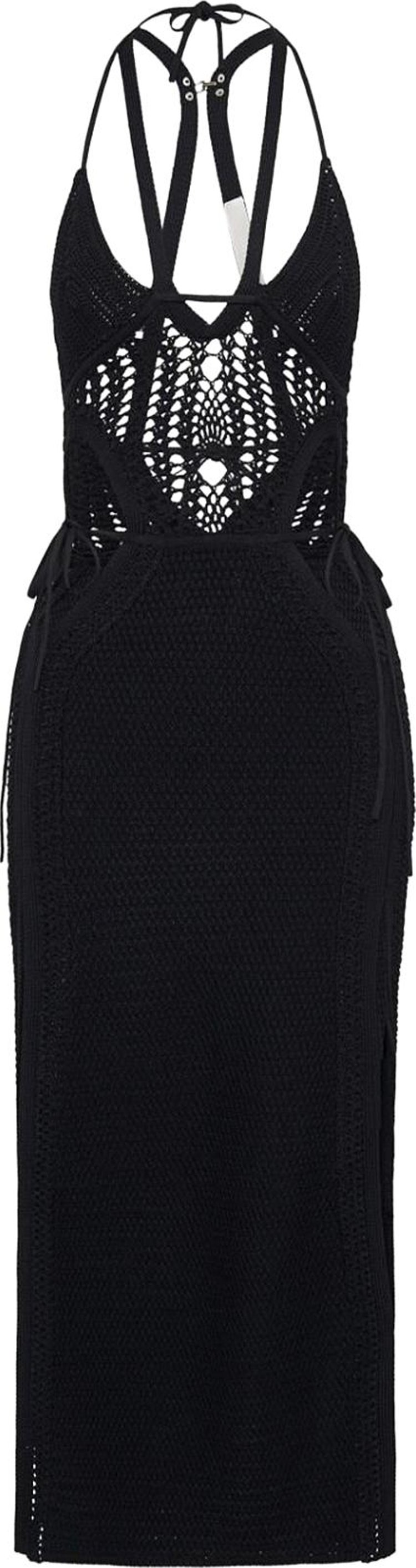 Dion Lee Crochet Tie Butterfly Dress 'Black'