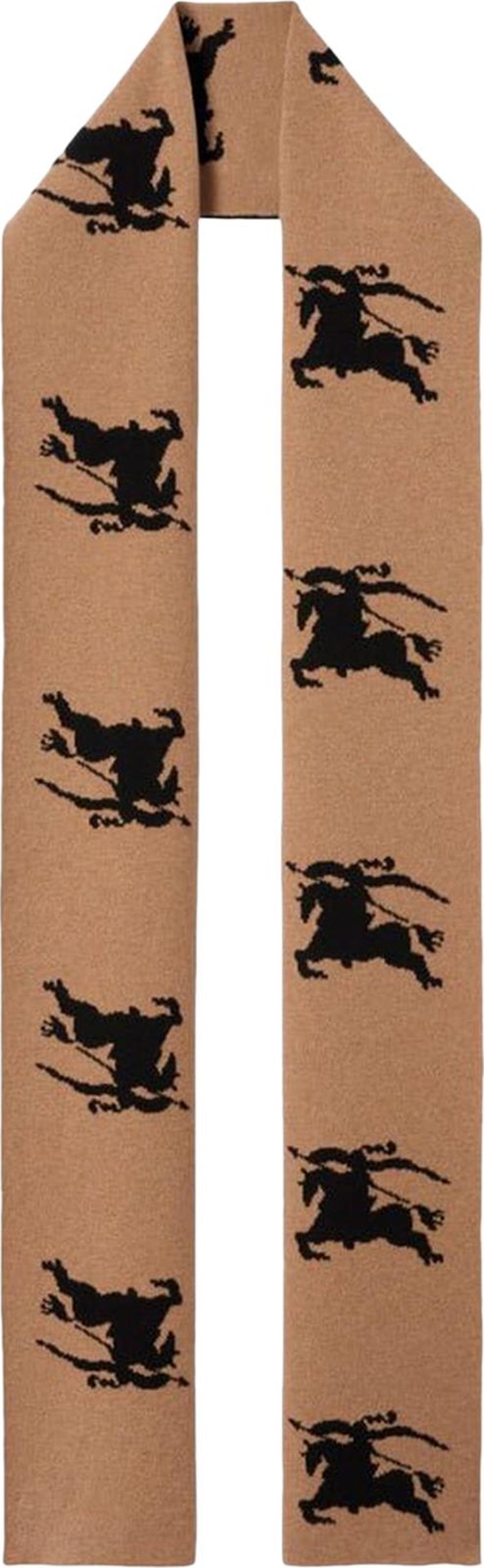 Burberry Equestrian Wool Scarf 'Camel'
