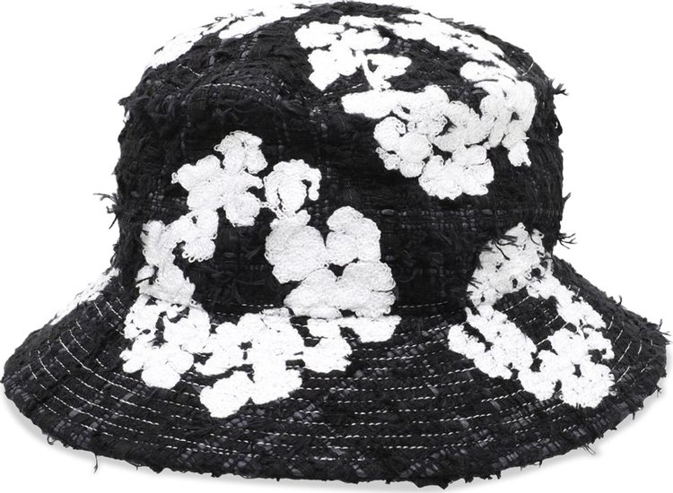 READYMADE x Denim Tears Wreath Tweed Bucket Hat Black