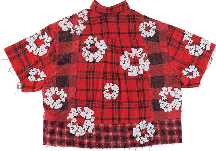 READYMADE x Denim Tears Wreath Check Halfshirt Red