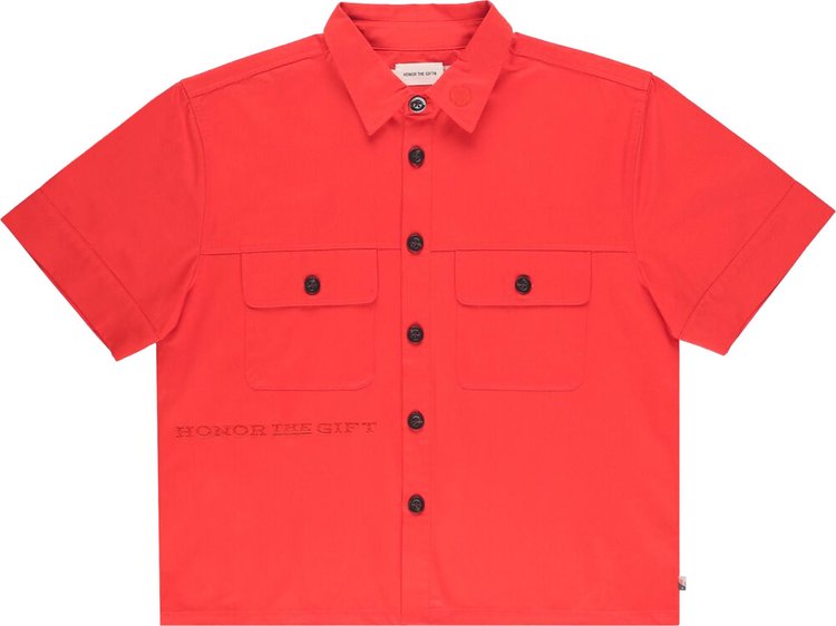 Honor The Gift Short Sleeve Shop Shirt Orange