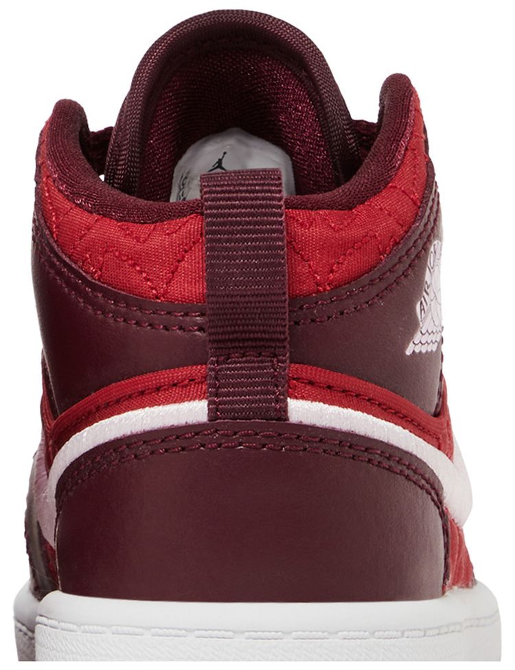 Air Jordan 1 Mid SE PS Red Quilted