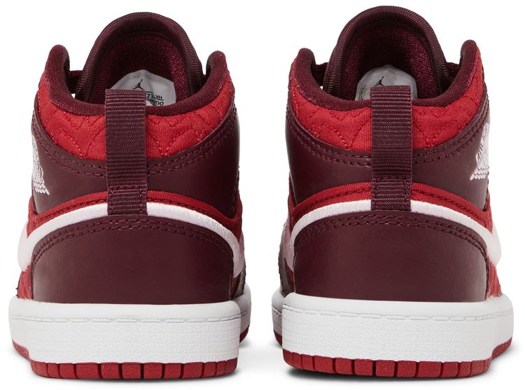 Air Jordan 1 Mid SE PS Red Quilted