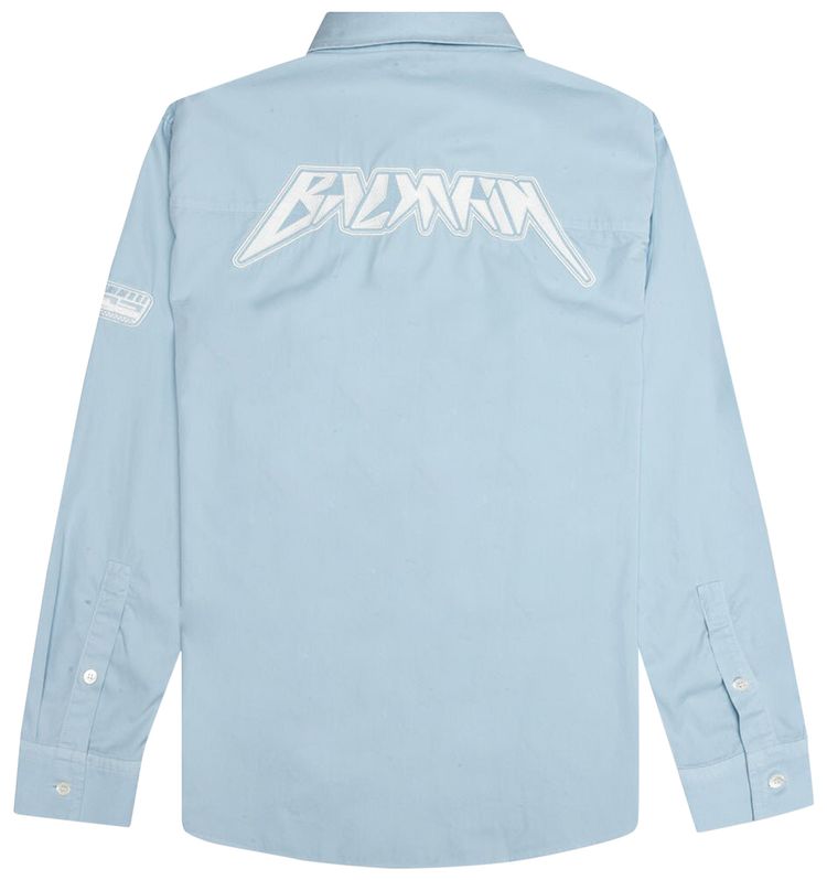 Balmain Motor Pop Button Up Blue