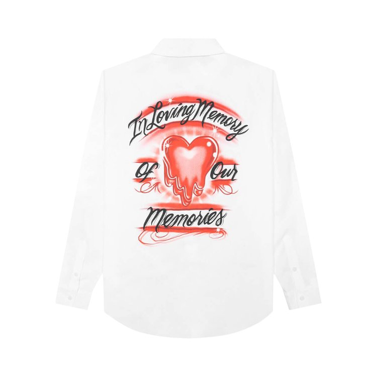 Emotionally Unavailable Airbrush Button Up White