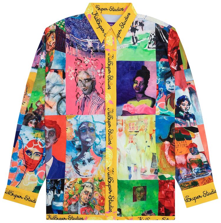 KidSuper Color Portraits Button Up Multicolor