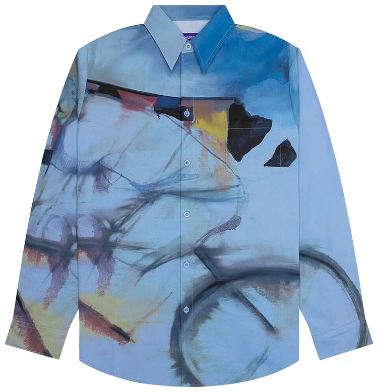 KidSuper Final Lap Button Up Blue