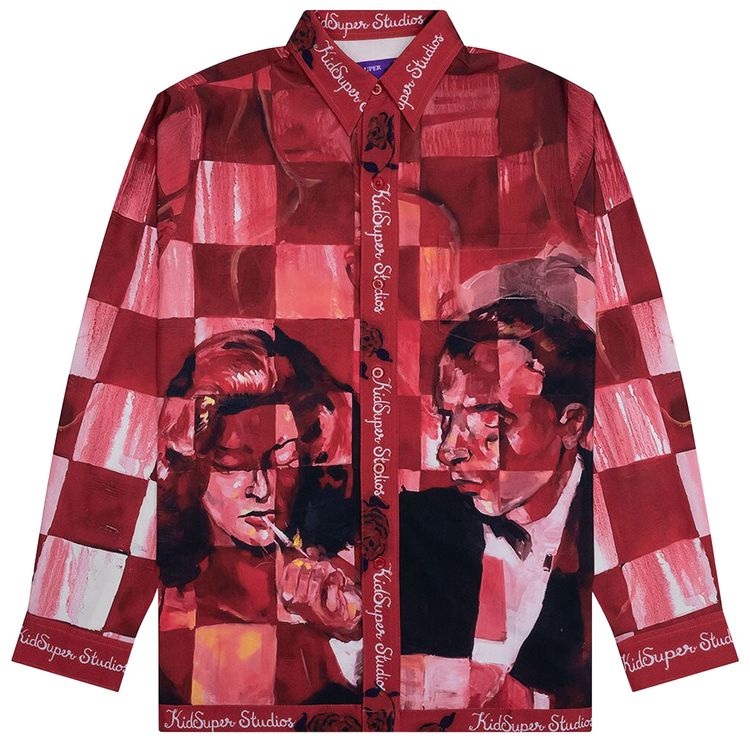 KidSuper Strangers In the Night Button Up Red