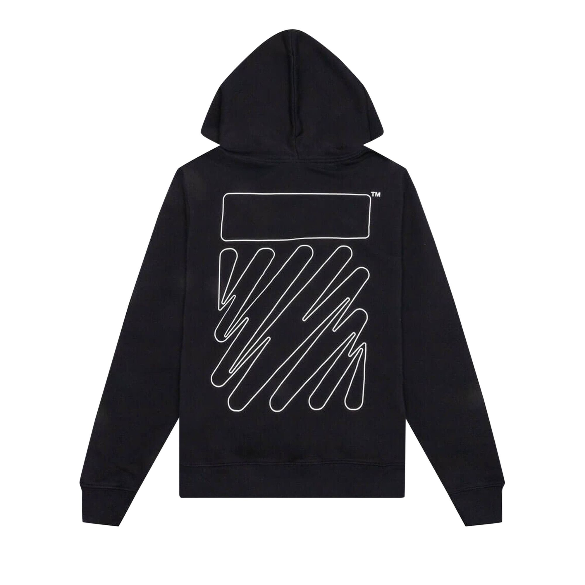 Buy Off-White Wave Outline Diagonal Slim Hoodie 'Black/White