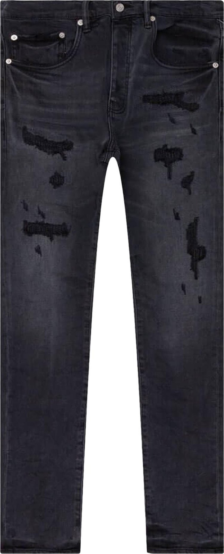 PURPLE BRAND Quilted Destroy Pocket Jeans 'Black'