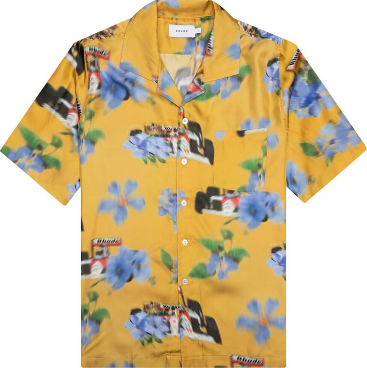 Rhude Loix Silk Shirt YellowMulticolor