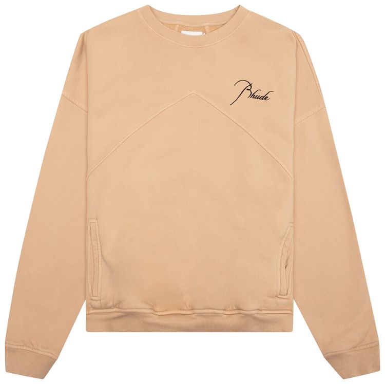 Rhude Logo Embroidered Sweatshirt Sand
